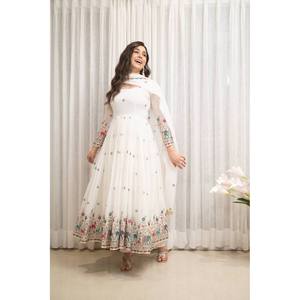 Vestido de Diseñador con Pantalón y Dupatta para Fiestas, Ropa India y Pakistaní - Product Image 4