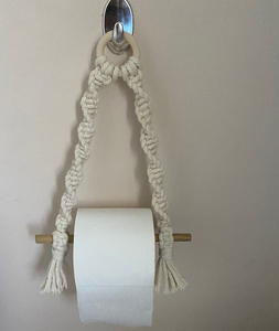 Support de papier toilette en corde avec design perlé, support de rouleau de papier toilette en corde à fixer sous l'évier, meilleur design - Product Image 5
