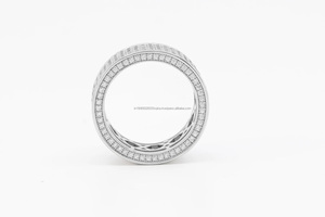 Bague de fiançailles et de mariage unisexe en moissanite taille ronde pour lui/elle - Cadeau d'anniversaire pour femme, bague en argent pour cadeau - Product Image 5