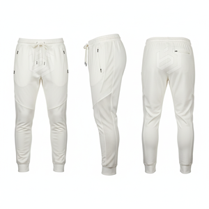 <b>Men's</b> <b>White</b> Breathable Sweatpants Elastic Waist Drawstring Side Pockets Casual Joggers Autumn Wear - Product Image 1