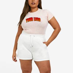 Conjunto Deportivo Corto de Dos Piezas para Mujer con Logotipo Personalizado, Alta Calidad, 100% Algodón Felpa, Malla Transpirable, OEM ODM - Product Image 2