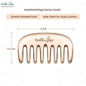 HealthAndYoga Kansa Metal Comb Ayurvedic Bronze Hair Care Accessory for Head Massage <b>Smooth</b> Hair Dandruff Control - Product Image 1