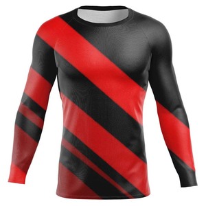 Wholesale Breathable Quick Dry Anti-Bacterial Men Rash Guard Full Sleeve Custom Logo Training <b>Grappling</b> Swimming Rash Guards - Product Image 4