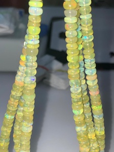 Perles d'opale jaune teintées naturellement, lisses, de forme ronde, taille 5 mm à 6 mm, brin de perles en pierre, qualité supérieure, fabrication de bijoux en ligne. - Product Image 3