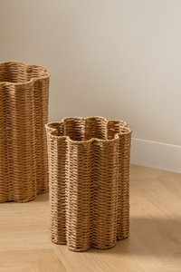 Panier de rangement en papier tressé durable, grand et rond, pour la maison, la salle de bain, la chambre, le bureau, fait main, naturel, vente en gros, faible MOQ - Product Image 3