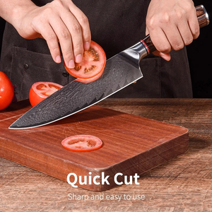 Couteau de cuisine en acier Damas forgé à la main de qualité supérieure, manche en bois naturel, couteau de chef professionnel, usine OEM - Product Image 4