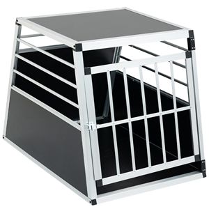 Trasportino per Animali Domestici in Alluminio Nero e Argento 35 X 25 X 27 Pollici, Box da Auto per Cani e Gatti - Product Image 4