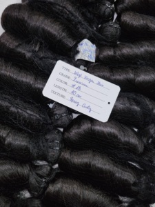 Extensions de cheveux humains vierges, bouclés, 40 cm, double trame, tissage à la machine, type de cheveux indiens - Product Image 5