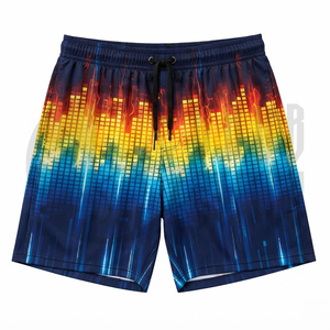 Shorts de sport pour homme, impression par sublimation, séchage rapide, en mesh, style Bermuda, avec poches et cordon de serrage - Product Image 6