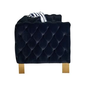 Divano Chesterfield Moderno Trapuntato in Velluto Nero 84,25 W per Soggiorno - Product Image 6