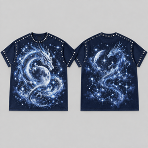 Camisetas Gráficas Phoenix Oversize con Pedrería y Diseño de Llama, Estilo Diario, Ropa de Fin de Semana, Atuendo para Festivales, Detalles Decorativos - Product Image 4