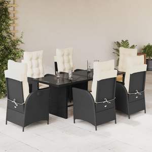 Juego de Comedor para Jardín en Blanco Crema y Negro - Product Image 1