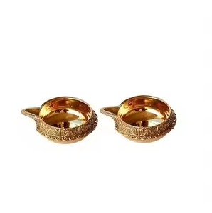 Festival Special Brass Diya Antique Design Oil Lamp Ethnic Style Diwali <b>Mandir</b> Decoration - Product Image 1