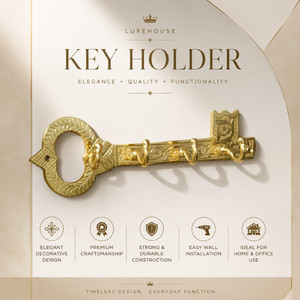 Vintage Skeleton Key Wall Hook Rack Antique <b>Gold</b> Brass home Finish Decorative Key Holder Coat Hanger Entryway Storage Organizer - Product Image 5