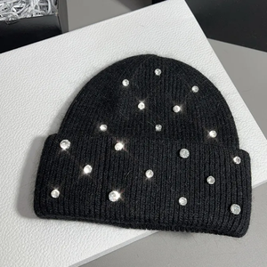 Bonnets en tricot jacquard à imprimé numérique couleur unie 100% acrylique chauds à revers pour bonnets tricotés personnalisés - Product Image 1