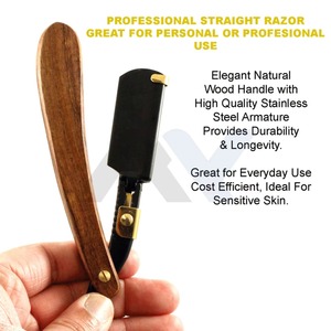 Professional Straight Edge Shaving <b>Razor</b> for <b>Men</b> Premium Barber Salon Cut Throat Shavette Smooth Close Shaving Grooming Tool - Product Image 4