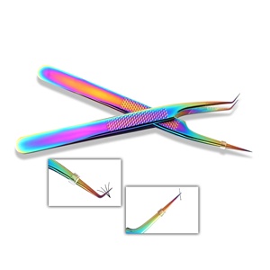 Pinces à cils antistatiques en acier inoxydable de précision durables, pinces à cils professionnelles pour salon, fournisseur en gros, sur mesure - Product Image 1