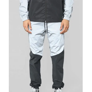 Conjunto de Chaqueta Cortavientos con Capucha para Hombre, Diseño Colorblock, Deportivo, de Secado Rápido, para Otoño, Azul Gris, Tejido de Poliéster, Cierre Completo - Product Image 5