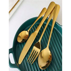 Juego de Cubiertos Dorados Premium de 4 Piezas, Juego de Cubiertos de Acero Inoxidable Ecológicos, Juego de Tenedores, Cucharas y Cuchillos Elegantes para Bodas y Fiestas - Product Image 1