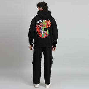 Ensemble de survêtement athleisure moderne, coupe décontractée, style ample, en molleton brossé chaud avec sweat à capuche - Product Image 4