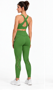 Women <b>Yoga</b> Set Cross Back Sports Bra High Waist Leggings Two Piece Seamless Stretch Workout Suit Gym Fitness <b>Pilates</b> <b>Yoga</b> Active - Product Image 4