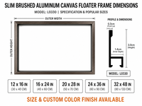 Cadre flottant en aluminium pour toile, bord étroit, kit de cadre de toile DIY, taille personnalisée, décoration intérieure