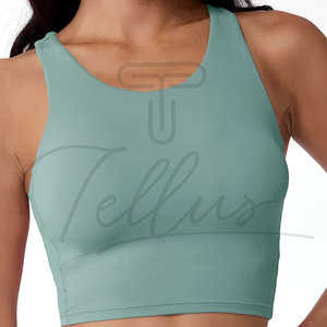 Débardeur court en coton tricoté uni personnalisé avec logo, de haute qualité, pour femme, idéal pour l'entraînement – Vente en gros - Product Image 2