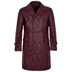 Nouveau design 2026 – Manteau long en cuir pour homme, style moderne, trench-coat, avec logo personnalisé - Product Image 1