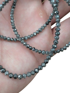 Cuentas Redondas de Diamante Gris Natural AAA de 3 mm, Facetadas, Estilo Sal y Pimienta, Calidad Premium, 15 Pulgadas, para la Elaboración de Joyería de Lujo - Product Image 5