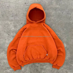Kanye Baby Blue Plus Thick 100% algodón invierno hombres de gran tamaño 450 Gsm lavado ácido bordado liso teñido con capucha - Product Image 3