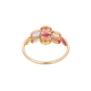 18K Gold Multi Sapphire Eternity Ring-Oval Cut Wedding Jewelry - Product Image 6