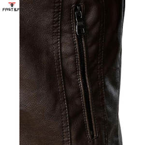 Veste de motard en cuir véritable pour homme, coupe slim, zippée, bomber, imperméable, réversible, logo sur le devant, vêtement d'extérieur pour l'hiver - Product Image 6