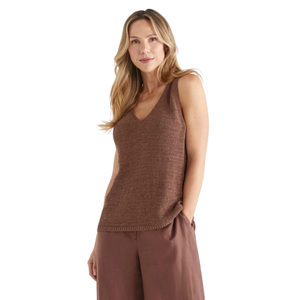 Blusa de punto sin mangas para mujer, con cuello en V, de hilo tejido, transpirable, 100% algodón, informal, holgada, a la moda, para verano - Product Image 3