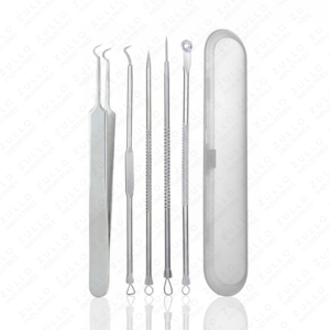 Juego de Herramientas de Acero Inoxidable para Eliminar Puntos Negros, 6 Piezas, para Extracción de Acné, Espinillas y Comedones, Cuidado Facial Profesional de la Piel - Product Image 3