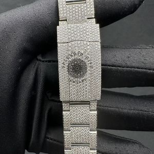 Reloj de Diamantes de Lujo Splendid Gems Jewelry, 28 mm, Correa de Plata/Moissanita, Cristal de Zafiro, Movimiento Analógico de Cuarzo ETA, Día/Fecha - Product Image 4