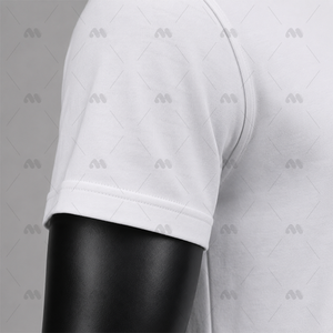 เสื้อยืดทรงบ็อกซี่คุณภาพสูง 180 กรัม ไซส์ใหญ่ 100% โพลีเอสเตอร์ สีพื้น แขนสั้น แบบเป็นทางการ เป็นมิตรกับสิ่งแวดล้อม ทรงโอเวอร์ไซส์ สีขาว - Product Image 4