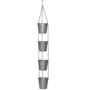 Vintage Inspired Iron Hanging Flower <b>Basket</b> with Premium Decorative Finish for Balcony Garden <b>Display</b> - Product Image 2