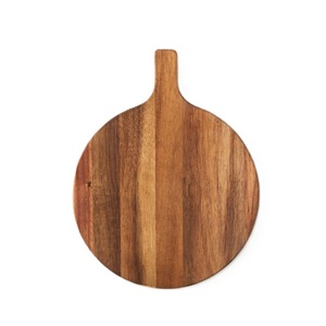 Planche à découper rustique en acacia, forme ronde avec poignée, durable, épaisseur 1,5 cm, ustensile de cuisine, décoration intérieure, article ménager au meilleur prix - Product Image 2