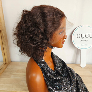Burmese for Short <b>Bob</b> <b>Wigs</b> Women HD Frontal Kinky Curl for Lace Transparent Raw Hair Short Human Hair - Product Image 6