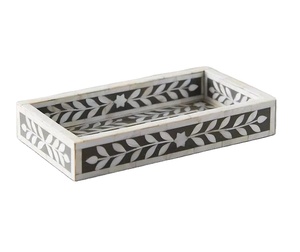 Élégant plateau de service en bois nacré fait à la main pour les paniers de luxe du Ramadan, la décoration intérieure du Golfe et les accessoires de cuisine - Product Image 2