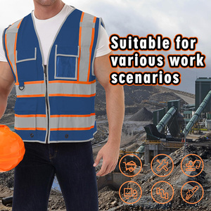 เสื้อกั๊กรักษาความปลอดภัยกลางแจ้งแขนกุดระบายอากาศได้มีหลายกระเป๋าเสื้อกั๊กรักษาความปลอดภัย - Product Image 5