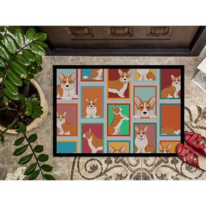 Cardigan rouge Corgi paillasson antidérapant lavable intérieur/extérieur tapis d'entrée 24H X 36W tapis de porte avant - Product Image 3