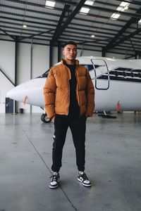 Men's <b>Light</b> Gray Stand Collar <b>Puffer</b> <b>Jacket</b> Windproof Zipper Closure Casual Winter Coat Polyester Wadding Loose Fit - Product Image 3