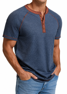 เสื้อยืดแขนสั้นปักลาย AMY Brand สำหรับผู้ชาย ผ้าฝ้าย 100% สวมใส่สบาย ทรงปกติ  รับสกรีนโลโก้ด้านหน้า ขายส่ง - Product Image 4