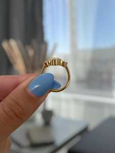 Bague à trois pierres en diamant ovale de 2,02 carats cultivé en laboratoire, sertie clos, pour femme, en or massif 14 carats, pour fiançailles, promesse de mariage, cadeau - Product Image 4