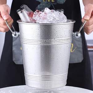 Seau à champagne de grande capacité 5L, seau à glace en acier inoxydable, résistant à la rouille, étanche, seau de refroidissement pour boissons, vente en gros - Product Image 2