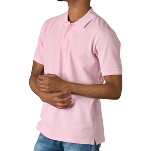 Polo Homme Rose Clair Personnalisé avec Logo OEM, Vente en Gros, Meilleure Vente, en Mélange de Coton Doux, T-shirt Polo Décontracté pour le Golf, Tissu Respirant - Product Image 4