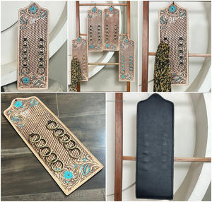 Nouveau support mural rustique en cuir de vachette artisanal pour foulards, torchons et chiffons, organisateur de cuisine, décoration intérieure - Product Image 3