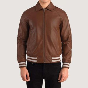 Best premium high <b>Leather</b> Manufacturer Pakistani Wholesale Casual <b>Leather</b> Varsity <b>Jacket</b> for Men Design <b>Leather</b> Varsity <b>Jacket</b> - Product Image 1