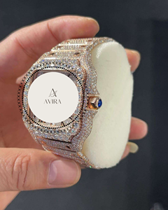 Montre mécanique unisexe de qualité export, personnalisée, en acier inoxydable, avec diamants carrés et moissanite VVS, style Hip-Hop, verre saphir, analogique - Product Image 4